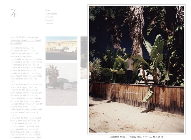 Sebastian Stumpf, Fences, 2017, C-Print, 40 x 30 cm - Screenshot: www.galeriethomasfischer.de/exhibitions/sebastian-stumpf-ndash-irrelevant-necessities